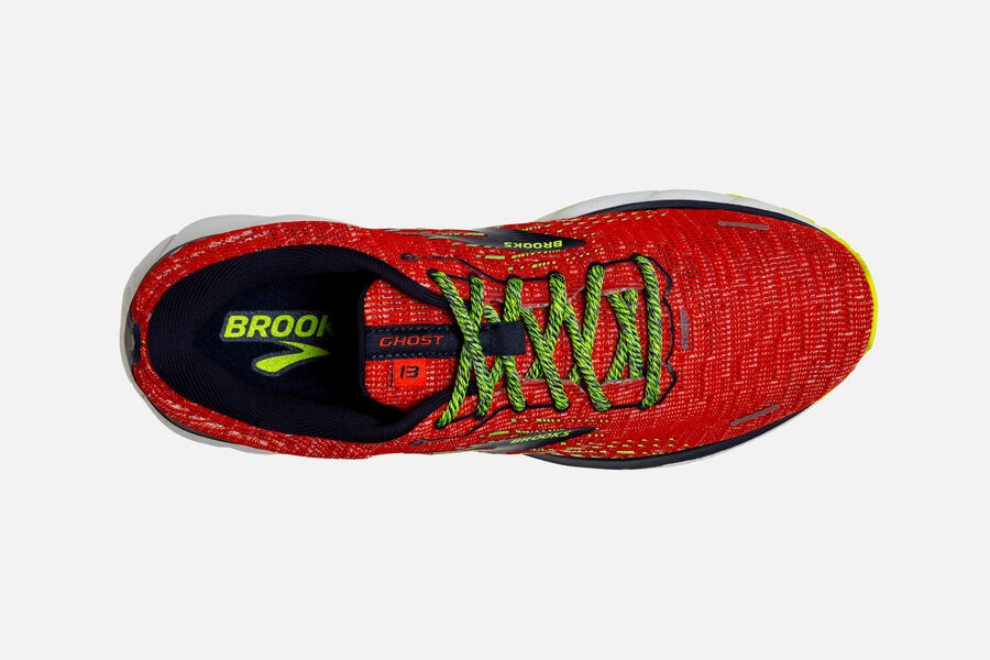 Brooks Running Shoes - Ghost 13 Road Mens - Red/Black - KIQ-926073